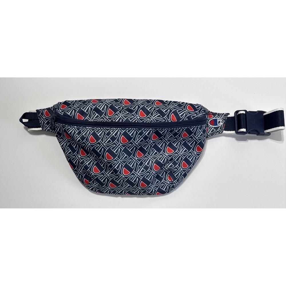 Champion Fanny Pack Waist Bag Zippered Storage Crossbody Red‎ White Blue